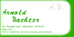 arnold wachter business card